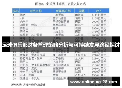 足球俱乐部财务管理策略分析与可持续发展路径探讨